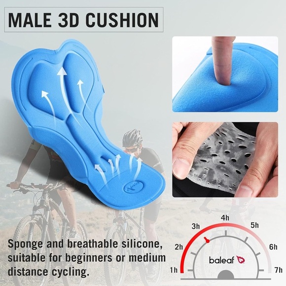 baleaf Men's 3D Padded Bike Shorts Cycling Underwear MTB Medium NWT - Picture 13 of 15